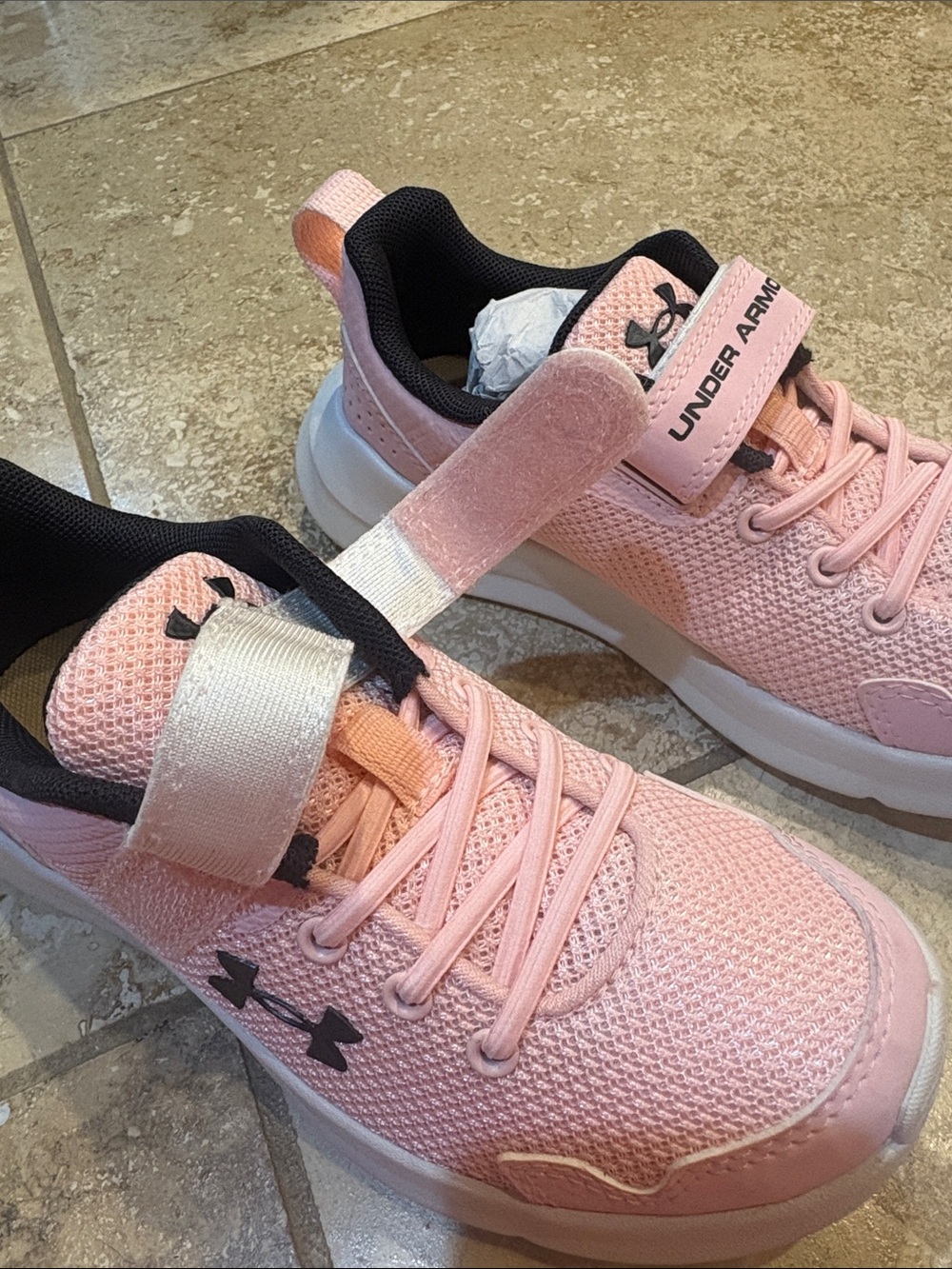 Under Armour Kids Pink & White Athletic Sneakers - Picture 5 of 5